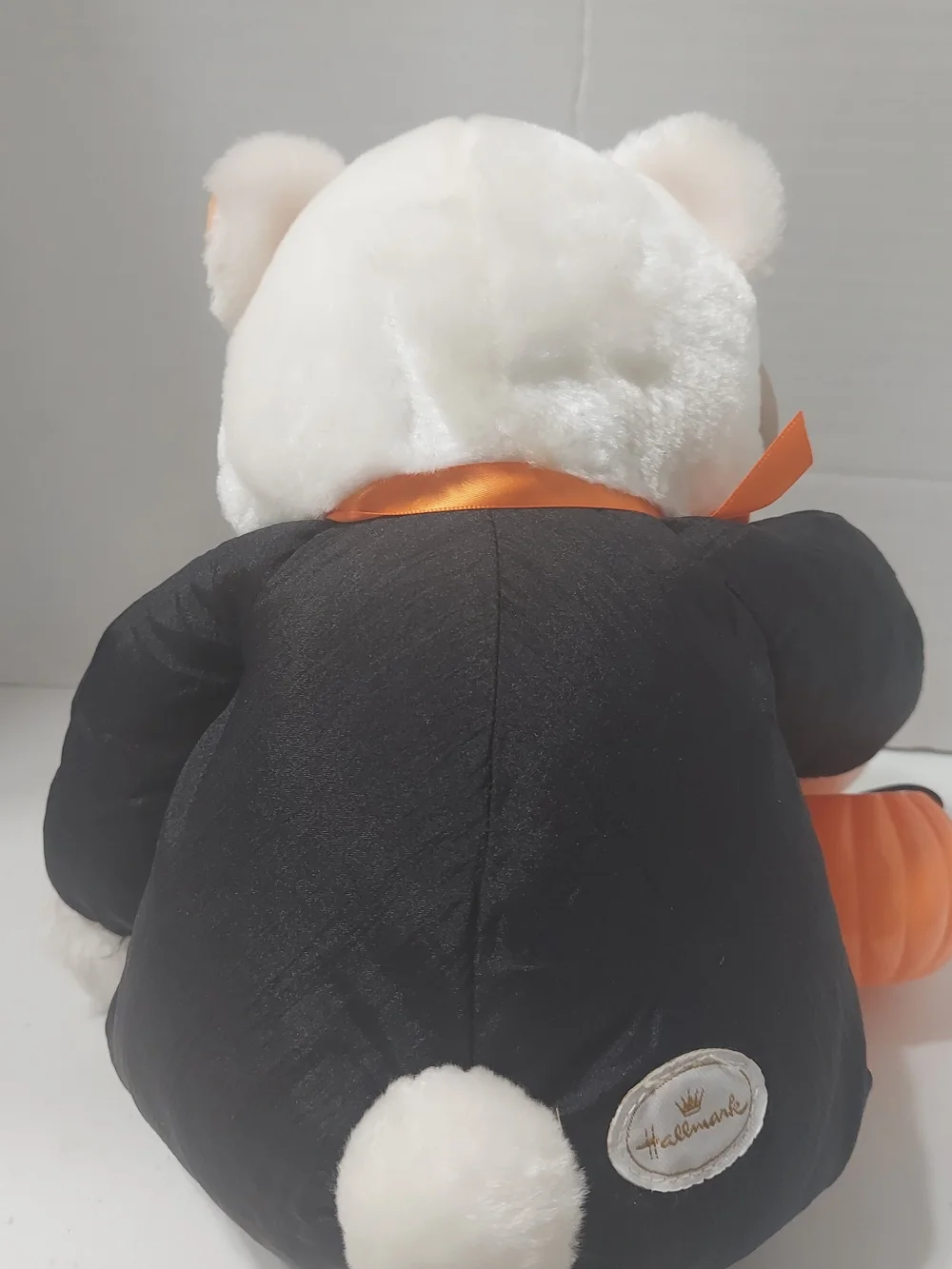 Hallmark White & Orange Halloween Skeleton Bear Plush